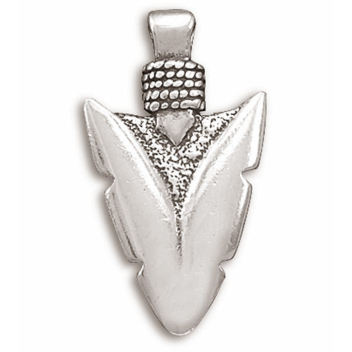 sterling silver oxidized arrowhead pendant