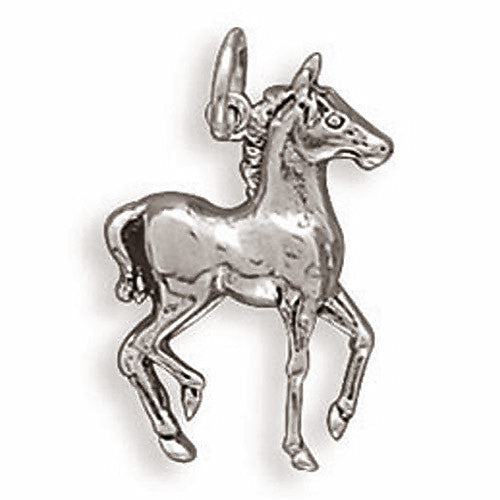 sterling silver prancing horse pendant