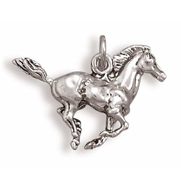 sterling silver running horse charm