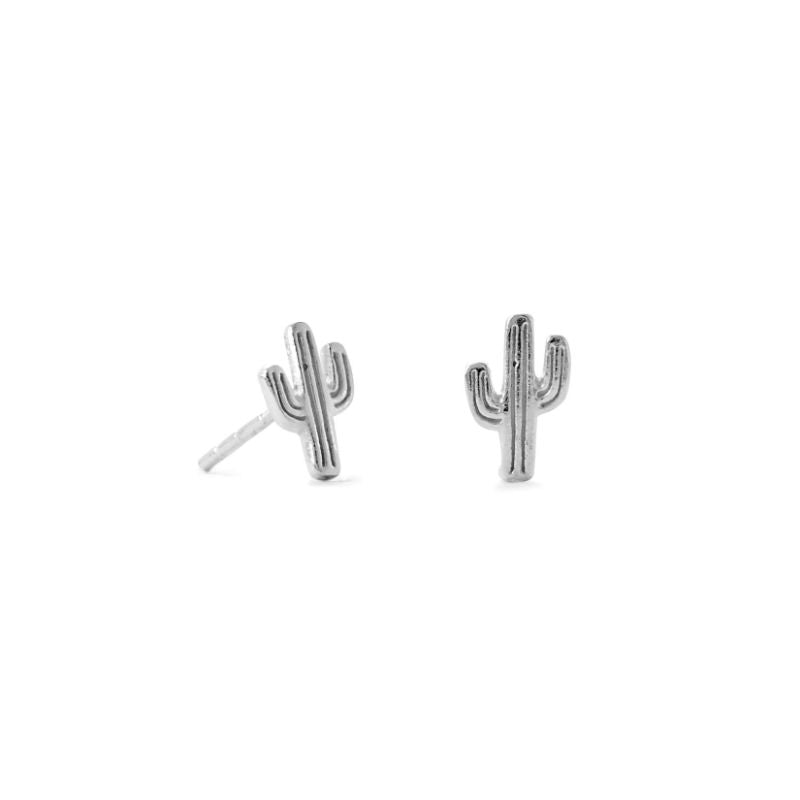 sterling silver saguaro cactus stud earrings