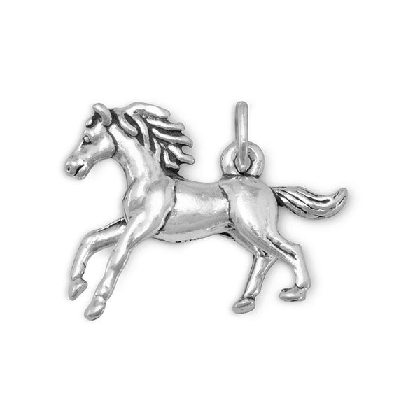 sterling silver trotting horse charm