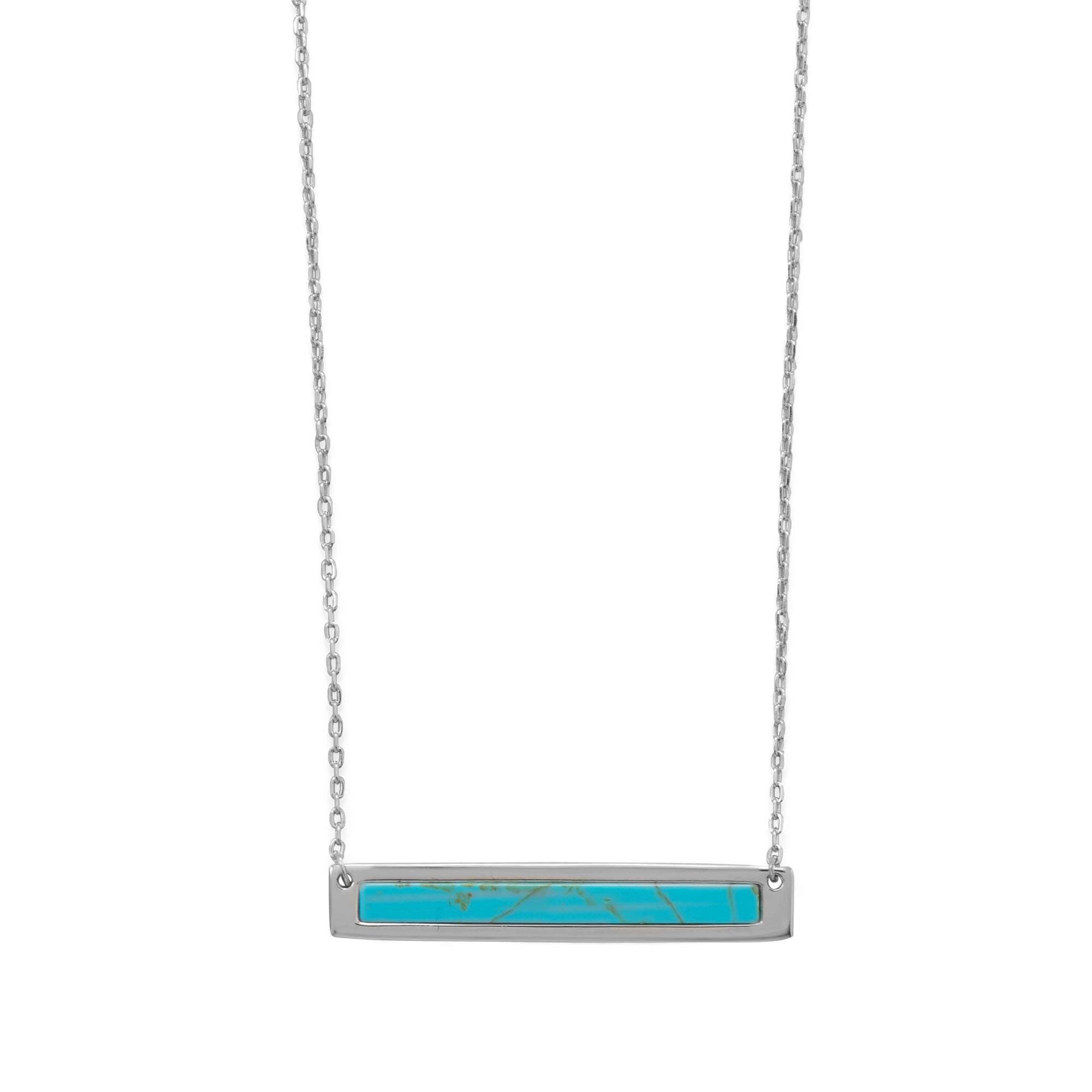 sterling silver turquoise bar necklace