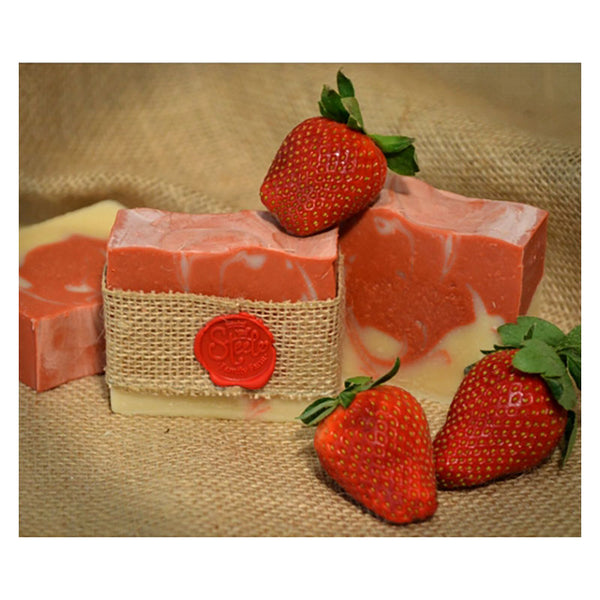 strawberries & champagne goat milk bath soap