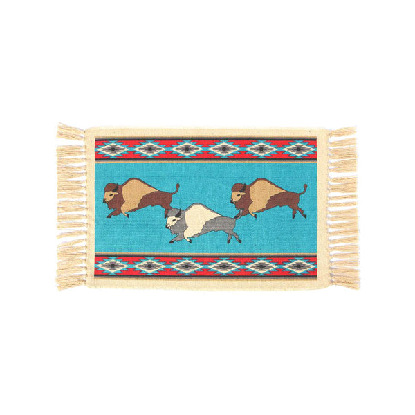 turquoise buffalo stencil tapestry placemat