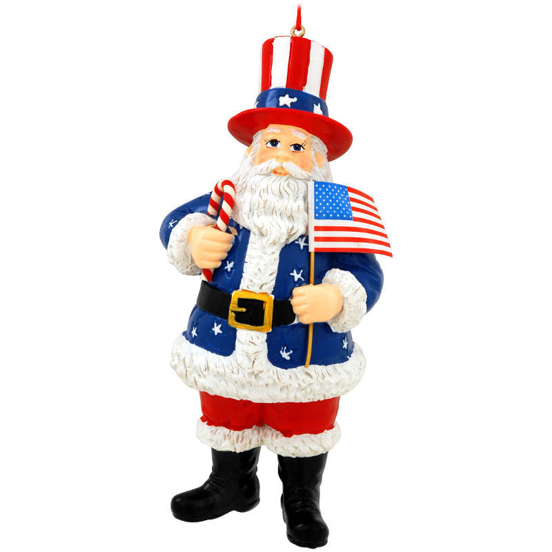 usa santa claus with flag ornament