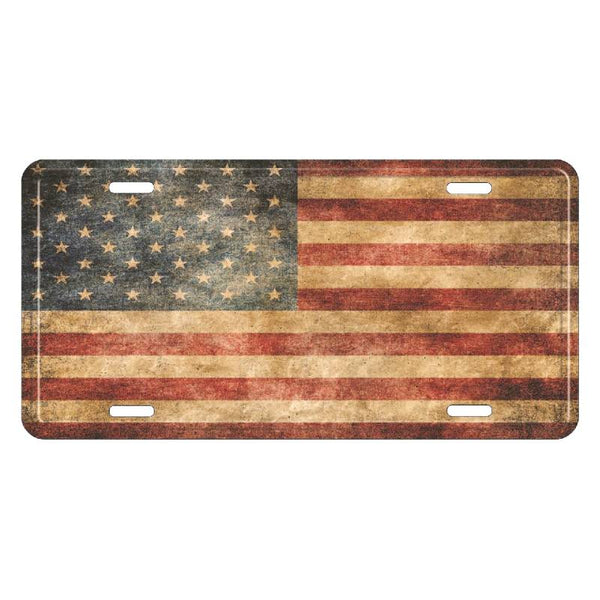 vintage american flag license plate