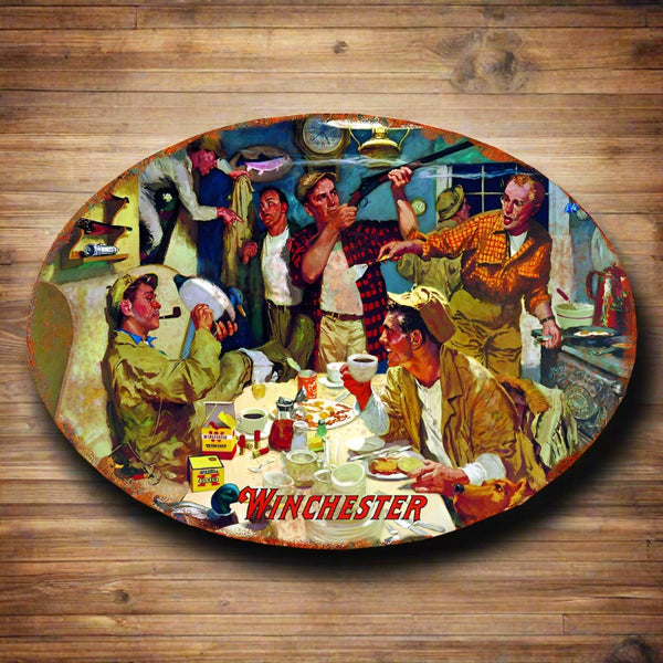 winchester duck camp tin sign
