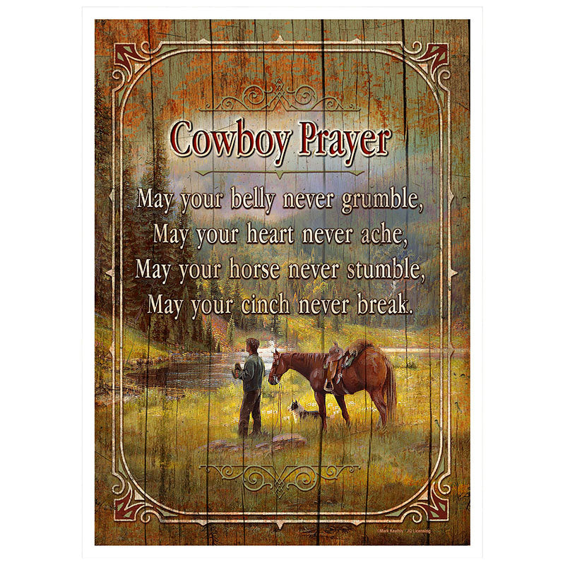 wooden cowboy prayer sign