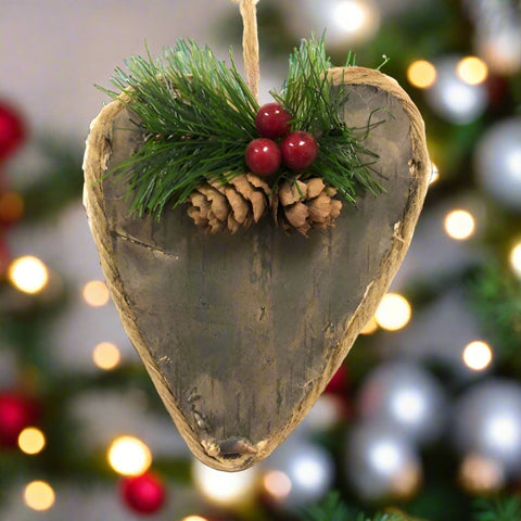 Woodland Winter Birch Bark Christmas Ornaments