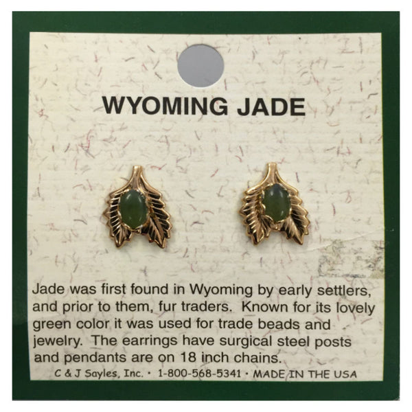 wyoming jade small 2 leaf earrings