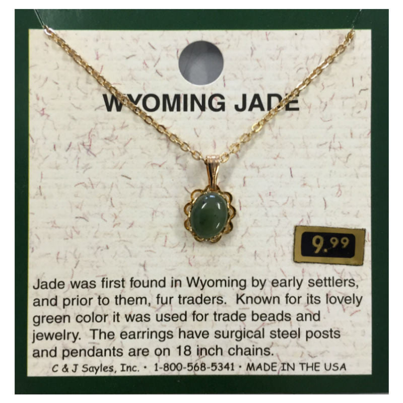 wyoming jade small oval flowerlet necklace
