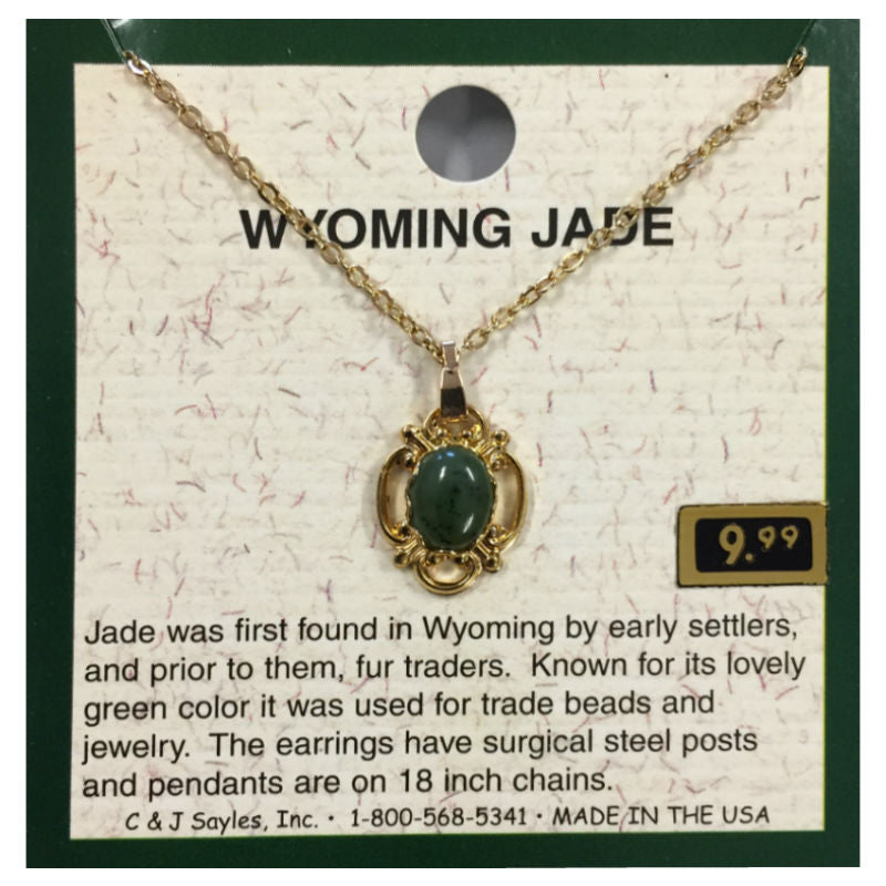 wyoming jade victorian filigree oval necklace